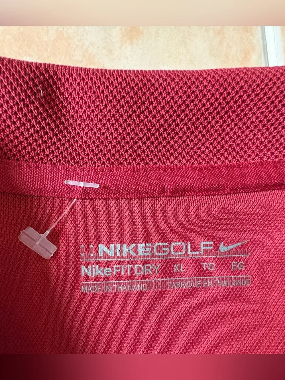Nike Golf Fit DRY Maroon Red Men's Short Sleeve Polo Shirt (Size XL)